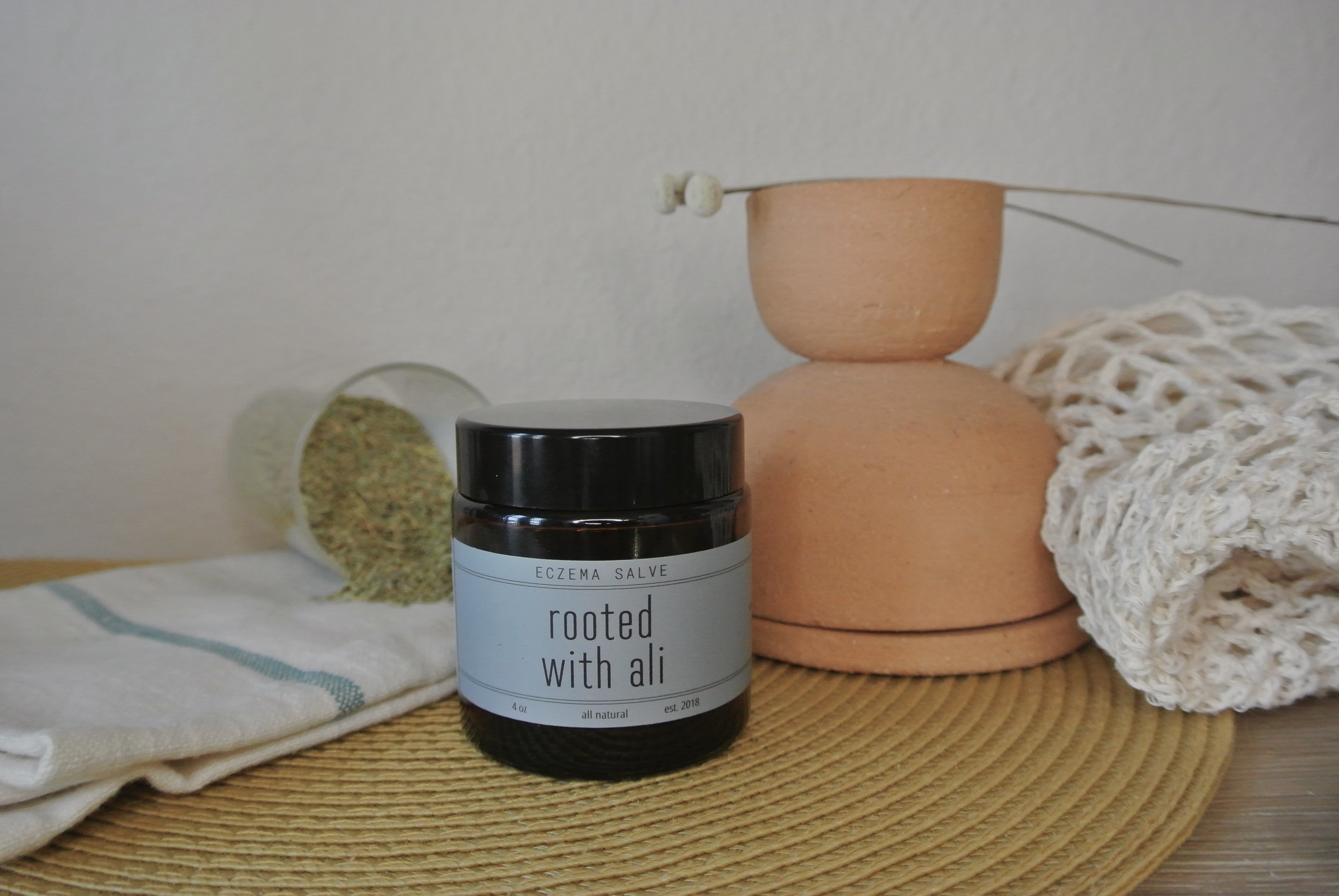 eczema salve in a glass jar