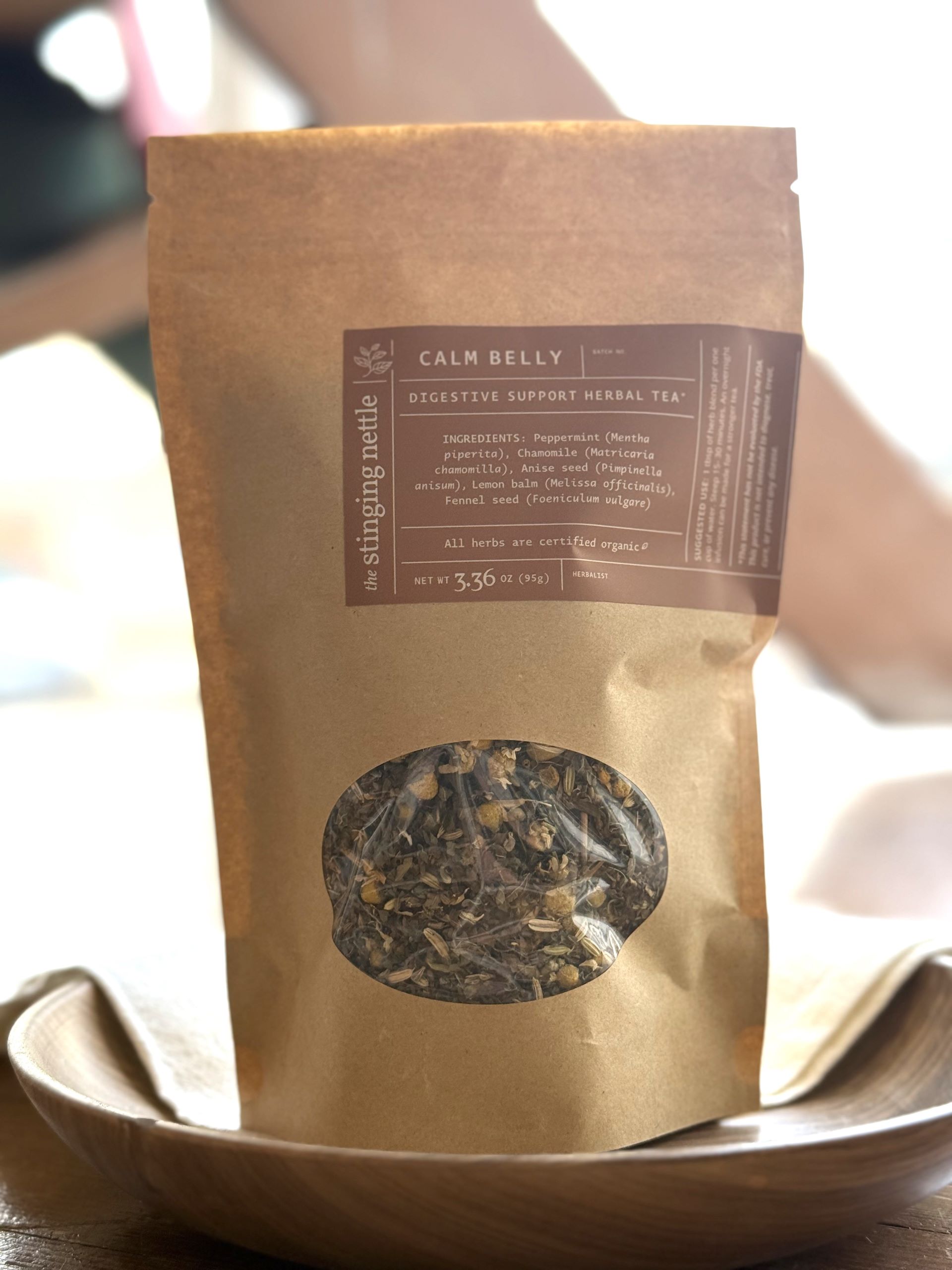 calm belly tea in a bag