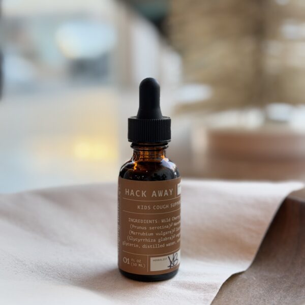 hack away kids tincture sitting on bowl